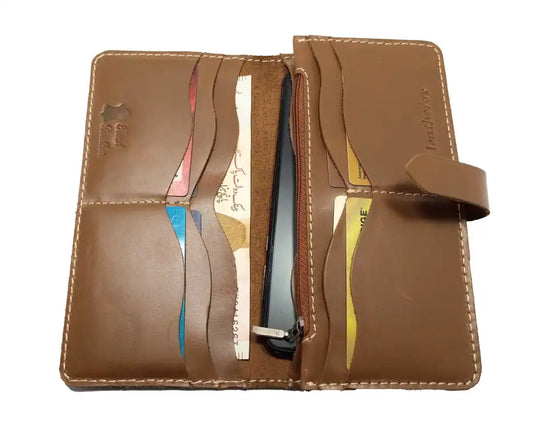Italic UniSex Knot Wallet-Fabric Less Pull Up Leather